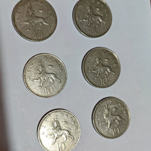 Elizabeth coins used, pack of 6 with rare 1970 piece