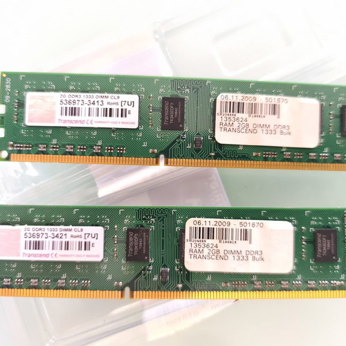 DDR3 1333 2GB Transcend memory like new, 2 pieces