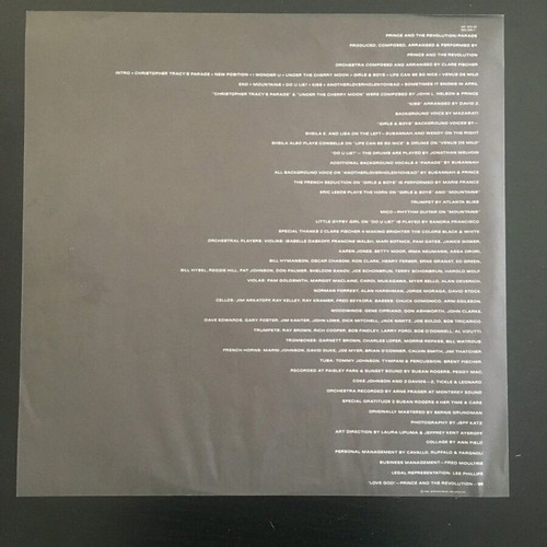Prince and the Revolution Parade LP 1986 used, pop
