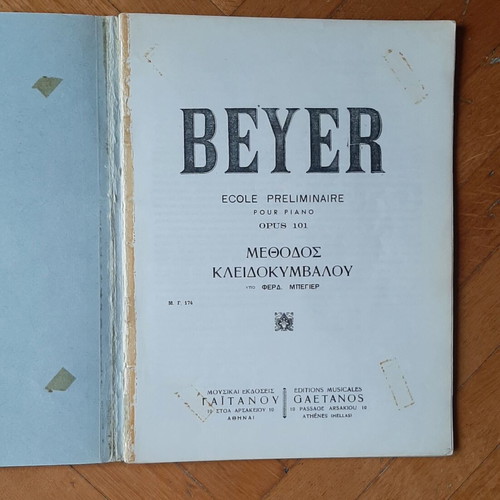 Beyer Method for Piano Opus 101 book used, Greek