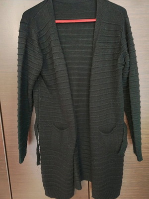 Knitted Long Cardigan black like new, size S