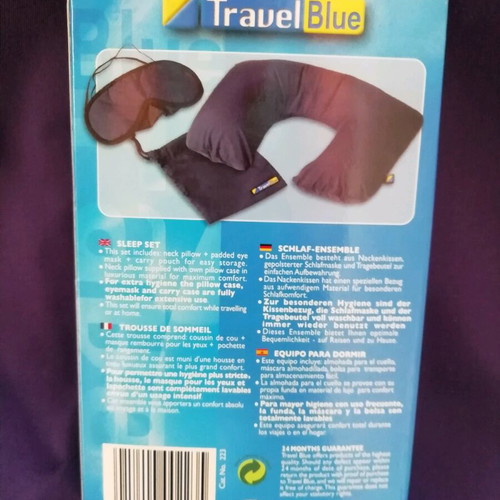 Travel kit sleep mask and neck support pillow new