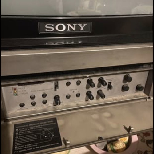Sony Trinitron vintage 1980s television used with wooden casing