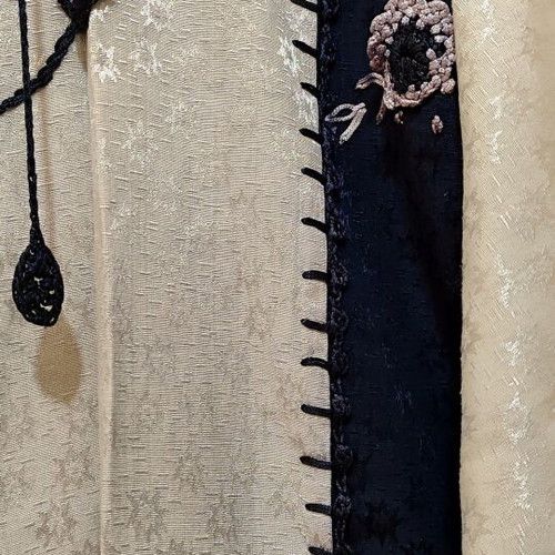 Ethnic maxi kaftan dress blue with handmade details
