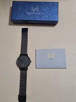 Unendlich U ultrathin men's quartz watch, all black