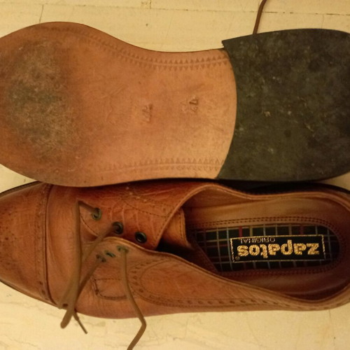 Leather zapatos shoes used, size 46, brown, oxford style