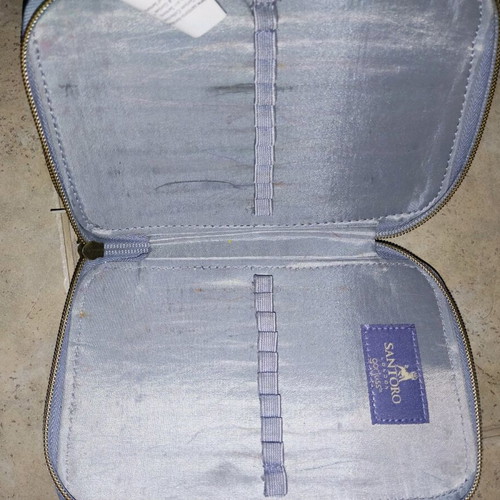 Santoro pencil case like new with pencils and colored pencils