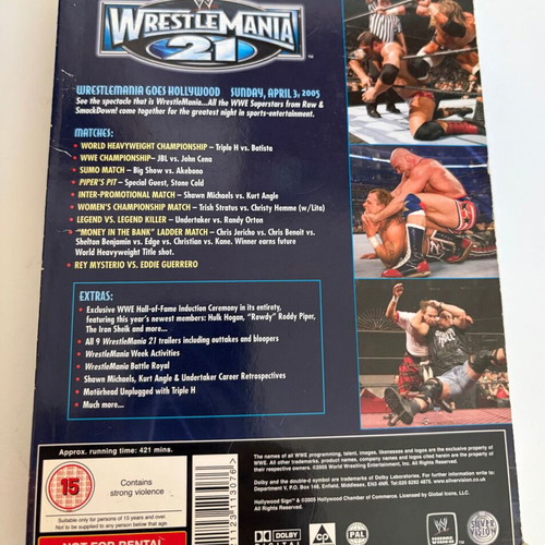 WWE WrestleMania 21 Goes Hollywood 2005 3-Disc Collector's Edition DVD used