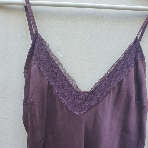 Vintage Manila Grace silk slip dress used, size S/M, purple