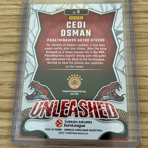 Cedi Osman Panathinaikos Unleashed Panini Euroleague 2024-25 Press Proof card new