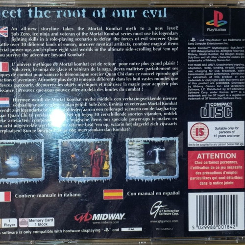 Mortal Kombat Mythologies Sub-Zero PS1 game
