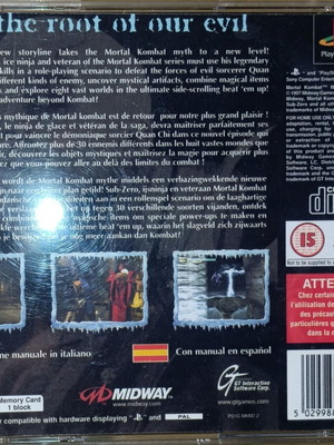 Mortal Kombat Mythologies Sub-Zero PS1 game
