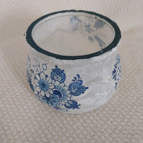 Handmade jar decorated with decoupage technique, new