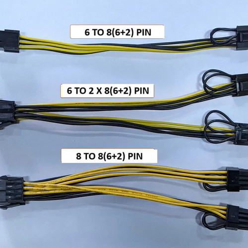 PCI Power Cable 6 or 8 to 8 (6+2) pin new