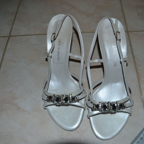 Kalogiropoules summer white heels like new, size 38