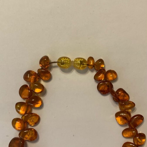 Natural Baltic amber necklace like new, cognac color
