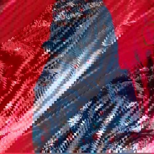 Макси дамска дълга рокля с еластично бюстие, като нова