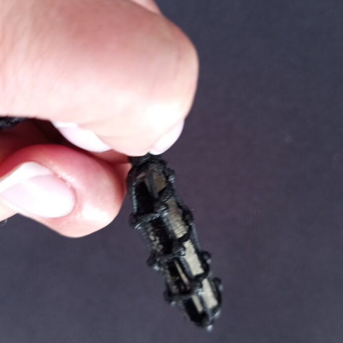Handmade necklace with black tourmaline and natural crystal