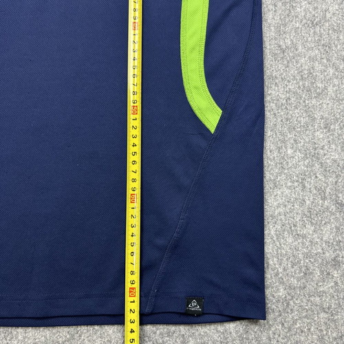 NFL Seattle Seahawks Polo shirt size L used, navy blue neon green Y2K