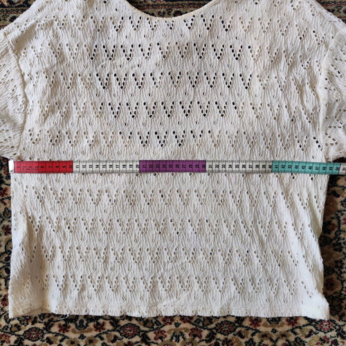 Mango (MNG) Crochet top with open back like new, size M