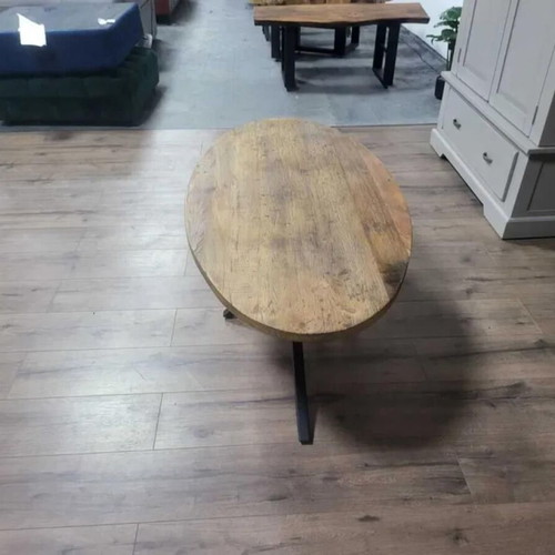 Oak coffee table with metal legs new