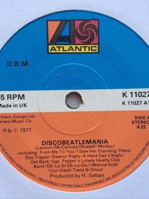 D.B.M. - Discobeatlemania 45 RPM vinyl record like new, pop