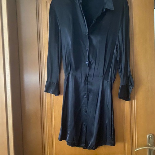 Zara satin dress used, black, slim fit, size S