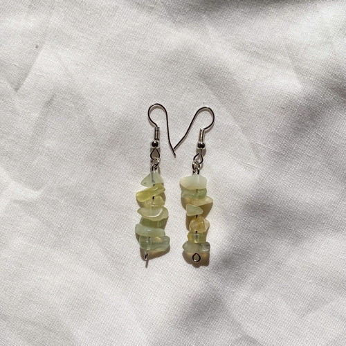 Handmade boho/fairy stainless steel dangle earrings with glass chips made to order