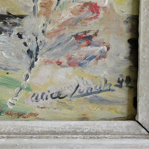 Oil painting signed, 1942, 59x51 cm