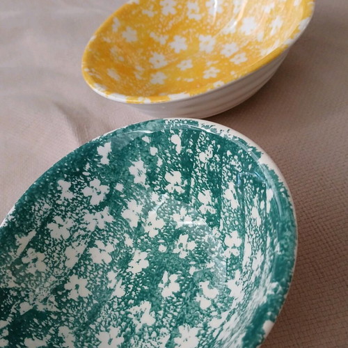Bowls with flowers like new, set of 2 pieces