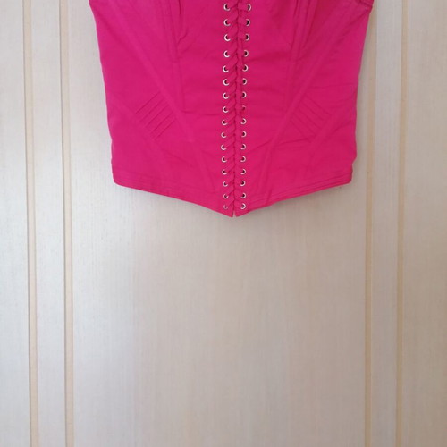 Karen Millen strapless bustier top new, fuchsia, size L