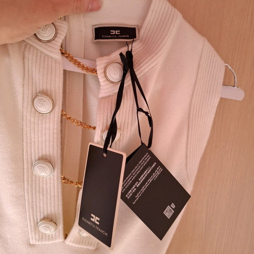 Elisabetta Franchi dress cashmere size M new, white beige