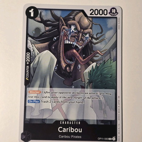 Caribou One Piece Card Game OP11-083 card like new, rare