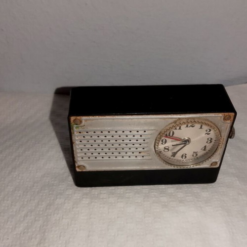Luch vintage Soviet portable pocket clock with alarm 1980-85 used, not working