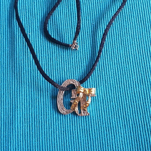 Silver 950 pendant GT Tsangarakis 1999, like new, silver and gold