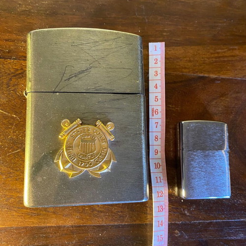 Vintage Oversized Table Lighter Reporter with United States Coast Guard Emblem used