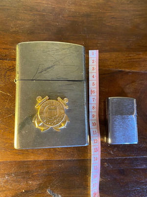 Vintage Oversized Table Lighter Reporter with United States Coast Guard Emblem used