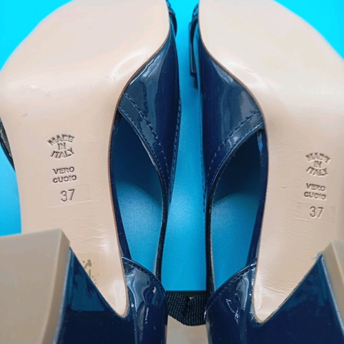 Kalogirou pumps new size 37 blue with 6 cm heel
