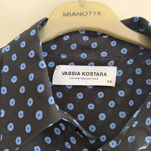 Vassia Kostara shirt one size like new, black and blue