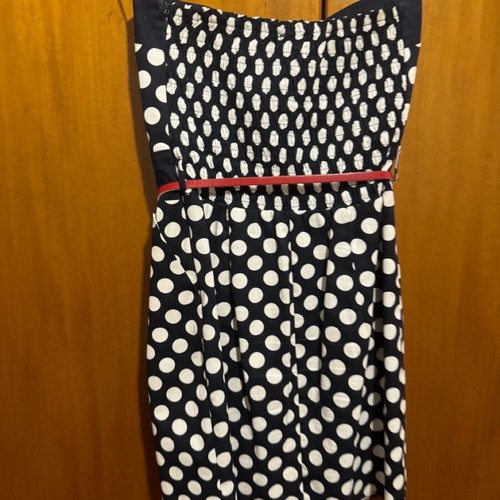 Strapless polka dot dress used, size small