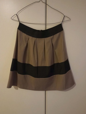 Φούστα Lynne midi ανοιξιάτικη σαν καινούργιο, μαύρο και καφέ