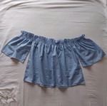 Off shoulder top used, one size, blue