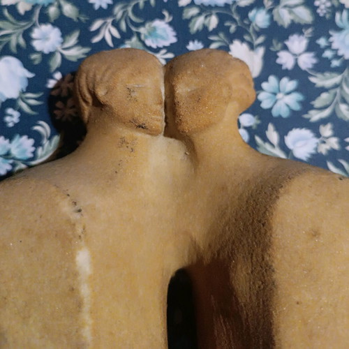 Vintage Marbell sculpture used, 1970s, artificial stone