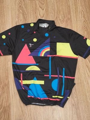 Vintage Campagnola cycling jersey short sleeve geometric size 8, like new