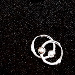 Silver 925 hoop earrings with bead