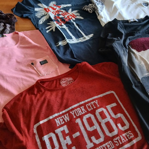 Men's cotton T-shirts, size Large, set of 5