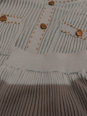 Set skirt blouse blue color small size elastic fabric like new