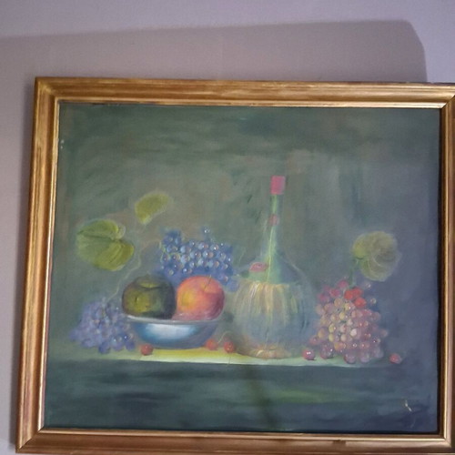Oil painting Dead nature like new, signed in golden frame