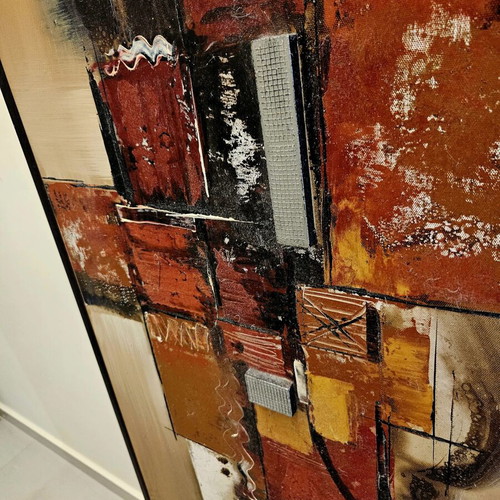 Painting on canvas with wenge frame, like new, modern decorative