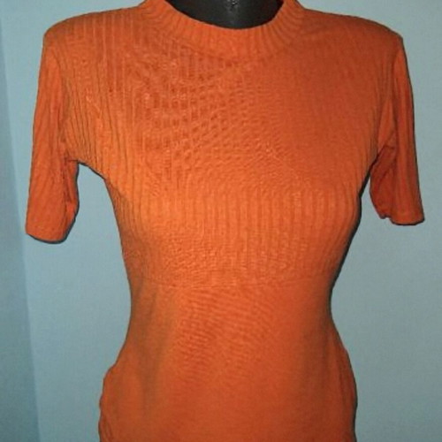 Street One ribbed branded blouse like new, orange, universal size M-2XL